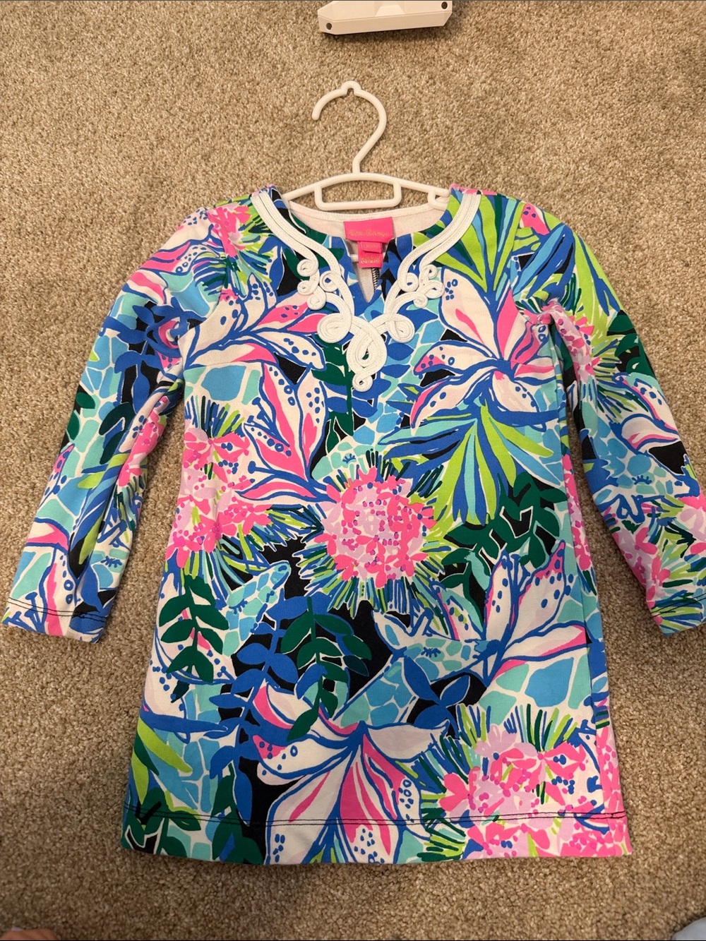 Lilly Pulitzer Tropical Floral dress in Pink, Blue & Green